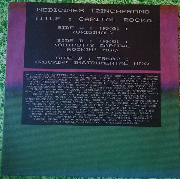 Medicine8 : Capital Rocka (12", Promo)