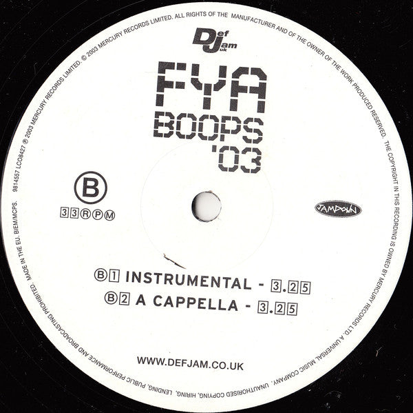FYA : Boops '03 (12", Maxi)
