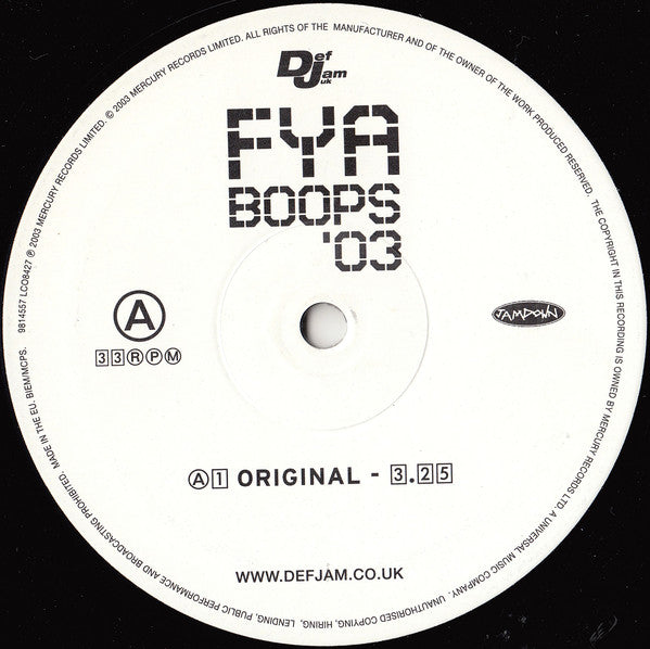 FYA : Boops '03 (12", Maxi)