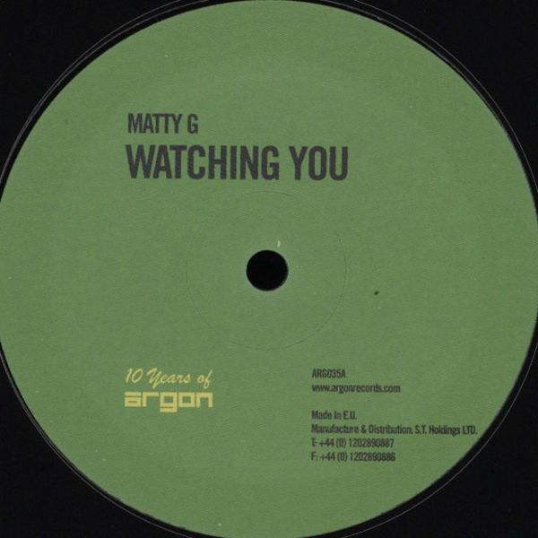 Matty G : Watching You / The Realness (12")