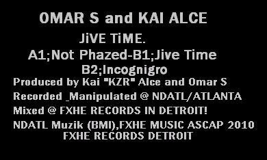 Omar-S And Kai Alcé : Jive Time. (12")