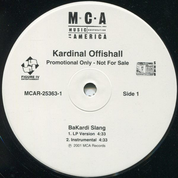 Kardinal Offishall : BaKardi Slang (12", Promo)