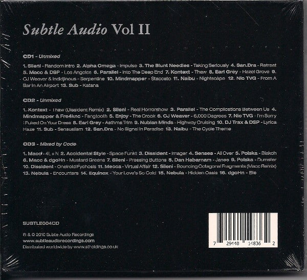 Various : Subtle Audio Vol II (2xCD, Comp + CD, Mixed)