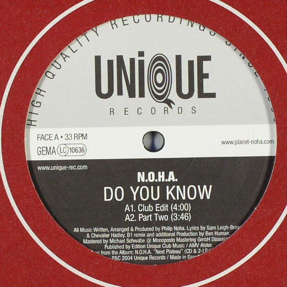 N.O.H.A. : Do You Know (12")