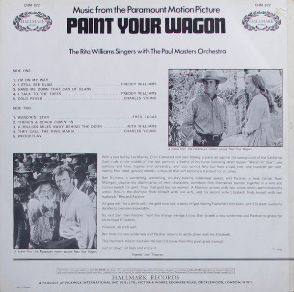 The Rita Williams Singers with The Paul Masters Orchestra : Music From The Paramount Motion Picture Paint Your Wagon (LP, Album)