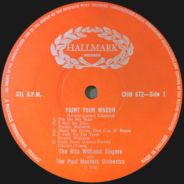 The Rita Williams Singers with The Paul Masters Orchestra : Music From The Paramount Motion Picture Paint Your Wagon (LP, Album)