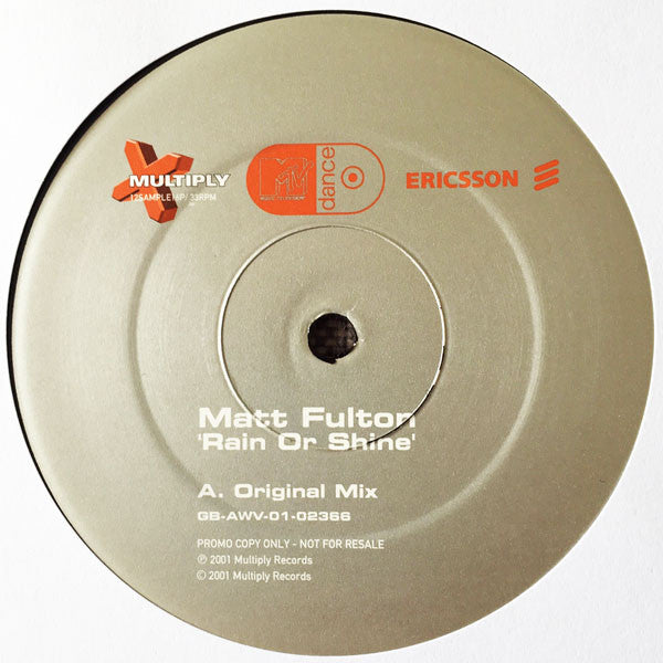 Matt Fulton : Rain Or Shine (12", Promo)