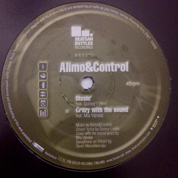 Alimo&Control : Dissin' / Crazy With The Sound (12")