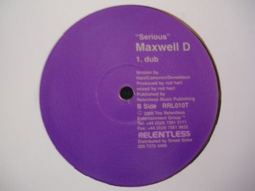 Maxwell D : Serious (12", Ltd, Cle)