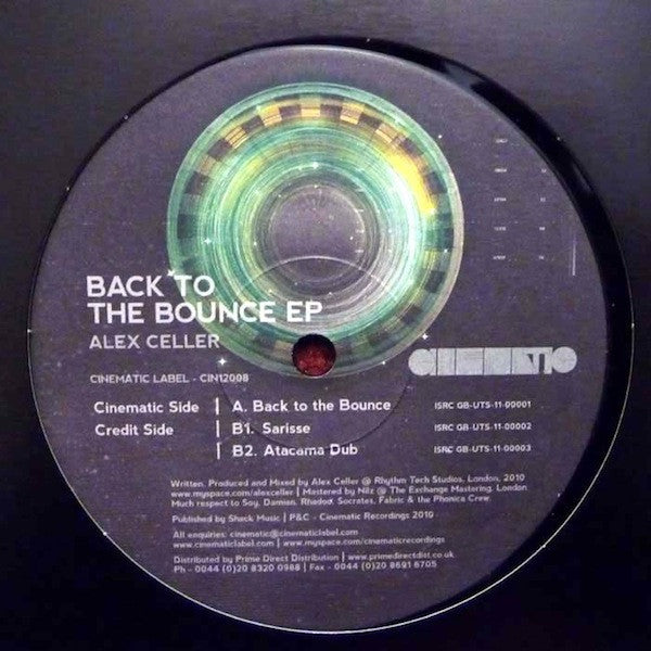 Alex Celler : Back To The Bounce EP (12", EP)