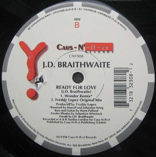J.D. Braithwaite : Ready For Love (12")