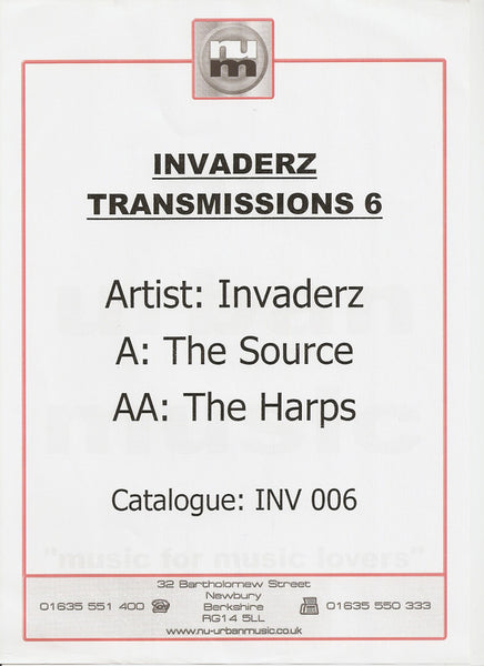 Invaderz : The Source / The Harps (12", Promo, W/Lbl)