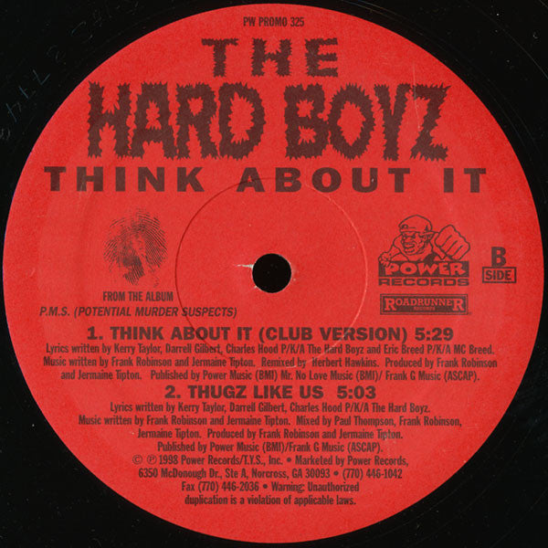 The Hard Boys : Think About It (12", Promo)