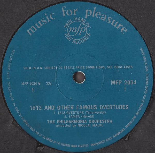 Nicolai Malko / Philharmonia Orchestra : 1812 And Other Famous Overtures (LP, Comp, Mono)