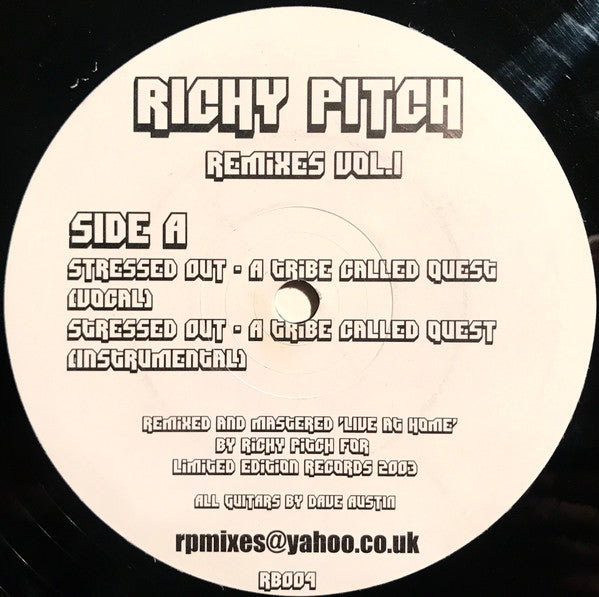 Richy Pitch : Richy Pitch (Remixes Vol. 1) (12")