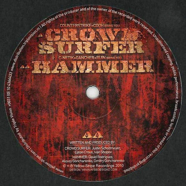 Counterstrike + Cooh / C-Netik + Gancher & Ruin : Crowd Surfer / Hammer (12")