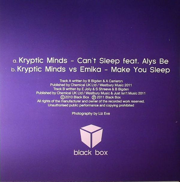 Kryptic Minds : Can't Sleep (12")