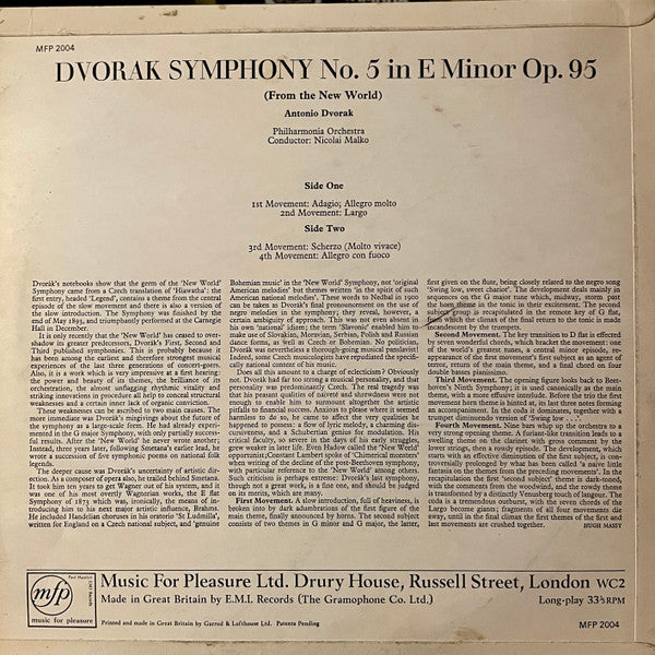 Dvořák* : Symphony No. 5 In E Minor, Op. 95 ("From The New World") (LP)