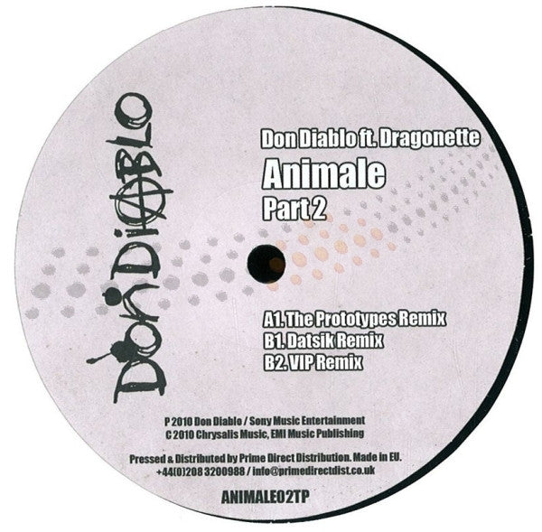Don Diablo Ft. Dragonette : Animale Part 2 (12")