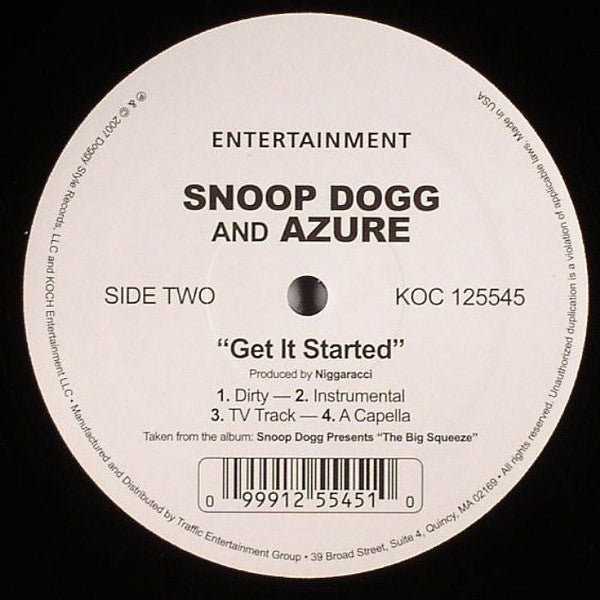 Snoop Dogg And Western Union / Snoop Dogg And Azure (8) : Hat 2 Tha Bacc / Get It Started (12")