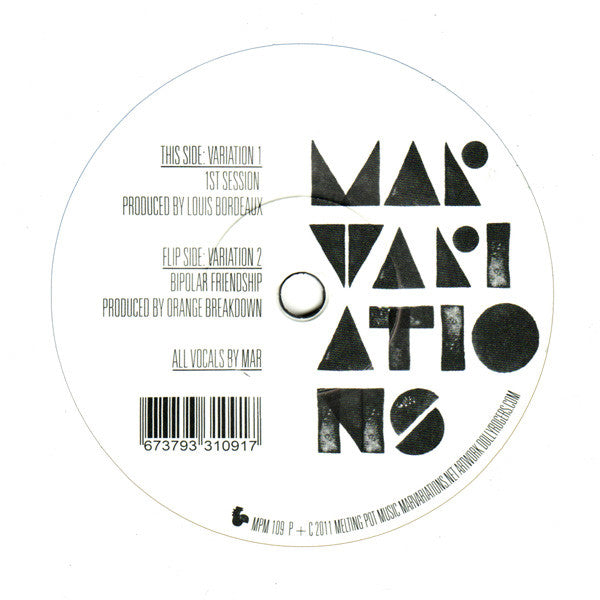 Mar (2) : Mar Variations 1 + 2 (7", Single, Ltd)