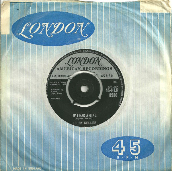 Jerry Keller : If I Had A Girl (7")