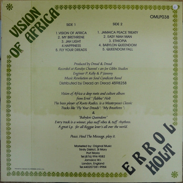 Errol "Flabba" Holt : Vision Of Africa (LP, RE)