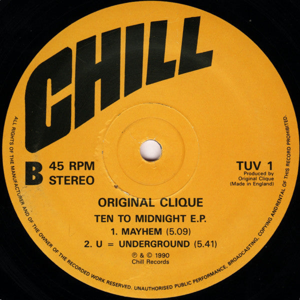 Original Clique : Ten To Midnight E.P. (12", EP)