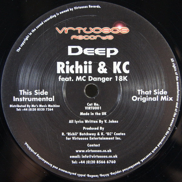 Richii D'face & KC (47) Feat. MC Danger 18K : Deep (12")