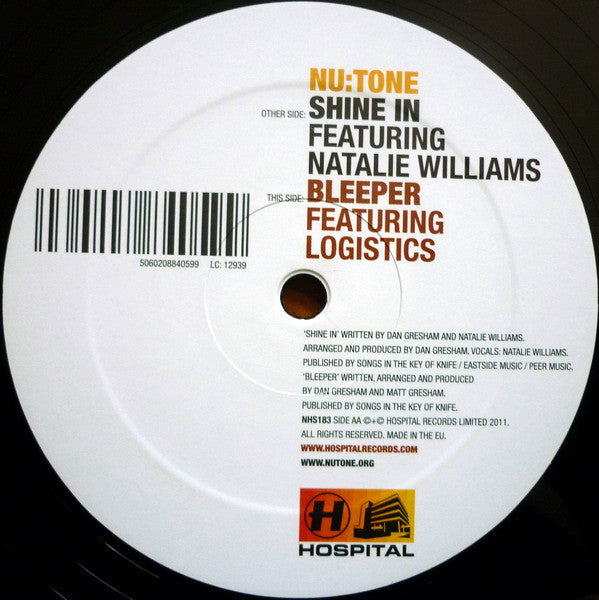 Nu:Tone Featuring Natalie Williams : Shine In (12")