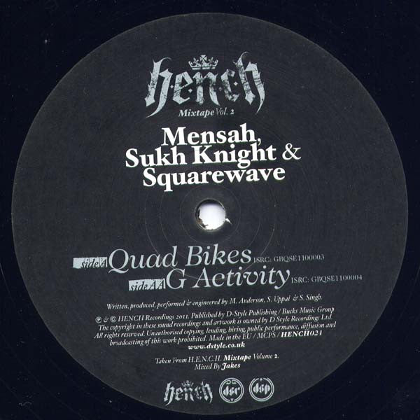Mensah (2), Sukh Knight & Squarewave (3) : Quad Bikes / G Activity (12", Smplr)