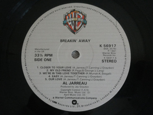 Al Jarreau : Breakin' Away (LP, Album)