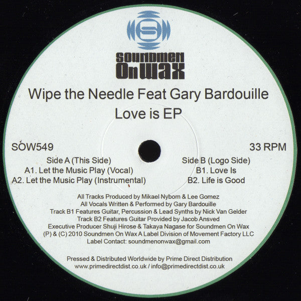 Wipe The Needle Feat Gary Bardouille : Love Is EP (12", EP)