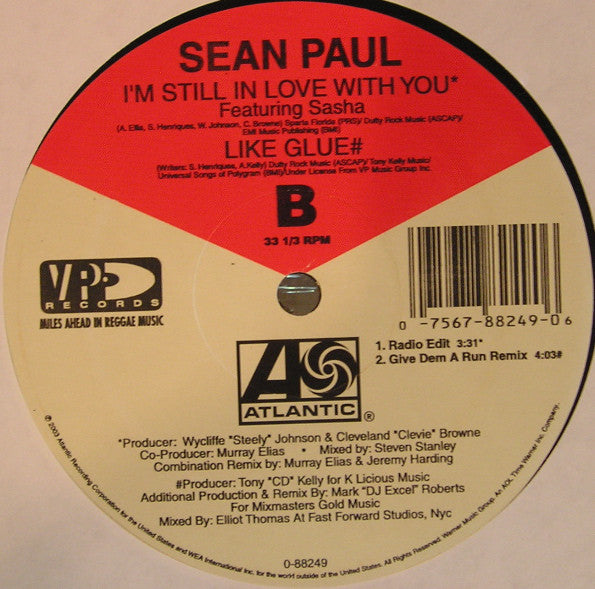 Sean Paul Featuring Sasha (7) : I'm Still In Love With You (12")