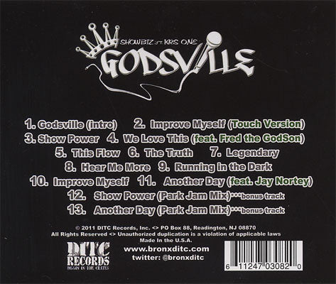 Showbiz Ft. KRS-One : Godsville (CD, Album)