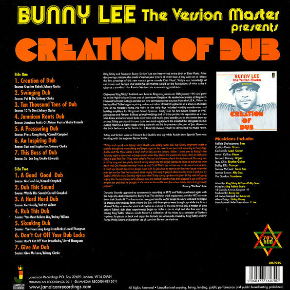 Bunny Lee : Creation Of Dub (LP, Album, RE)