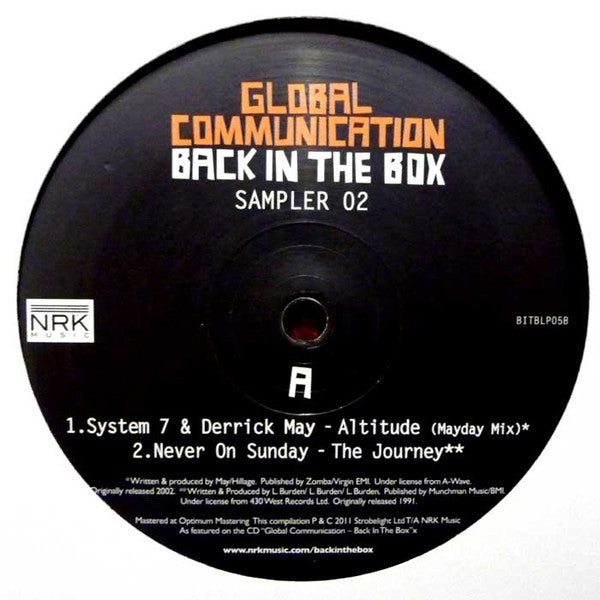Global Communication : Back In The Box (Sampler 02) (12", Smplr)