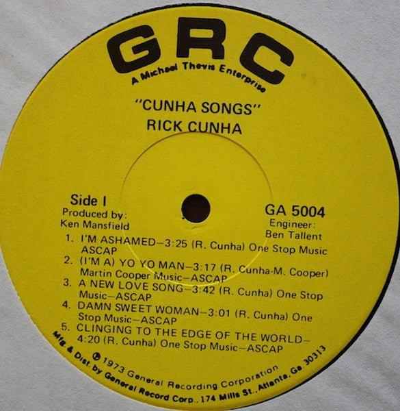 Cunha* : Cunha Songs (LP, Album)