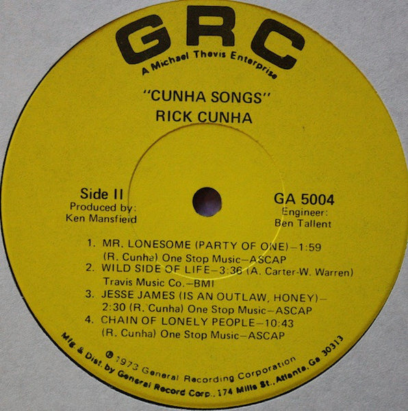 Cunha* : Cunha Songs (LP, Album)