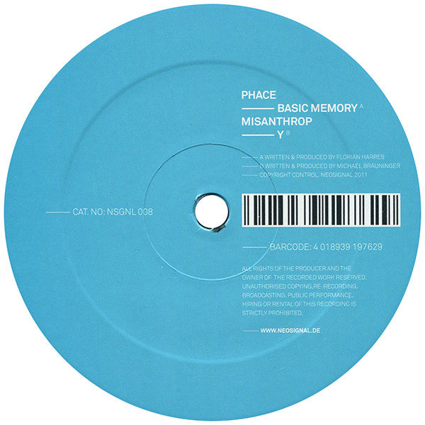 Phace / Misanthrop : Basic Memory / Y (12")