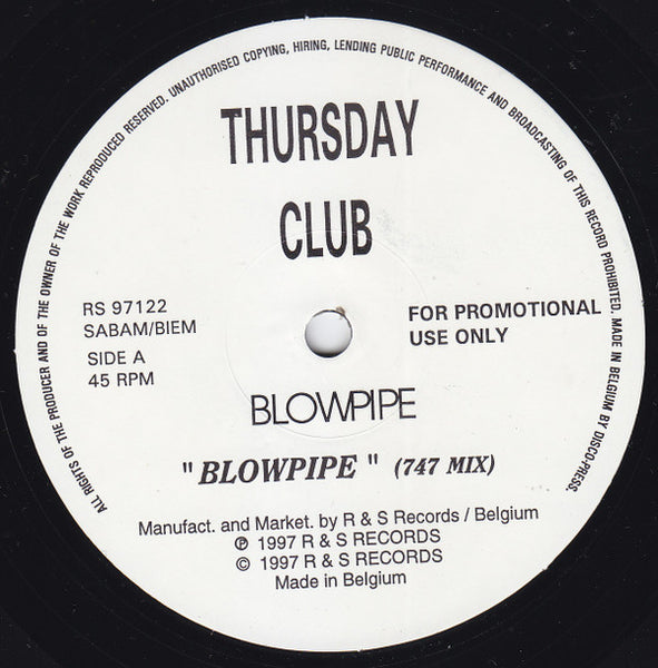 Thursday Club : Blowpipe (12", Promo)