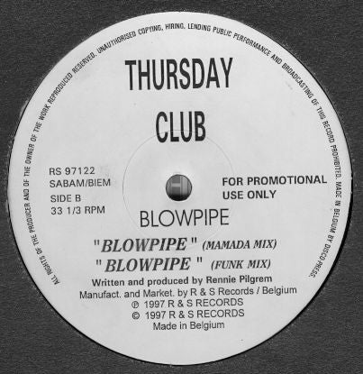 Thursday Club : Blowpipe (12", Promo)