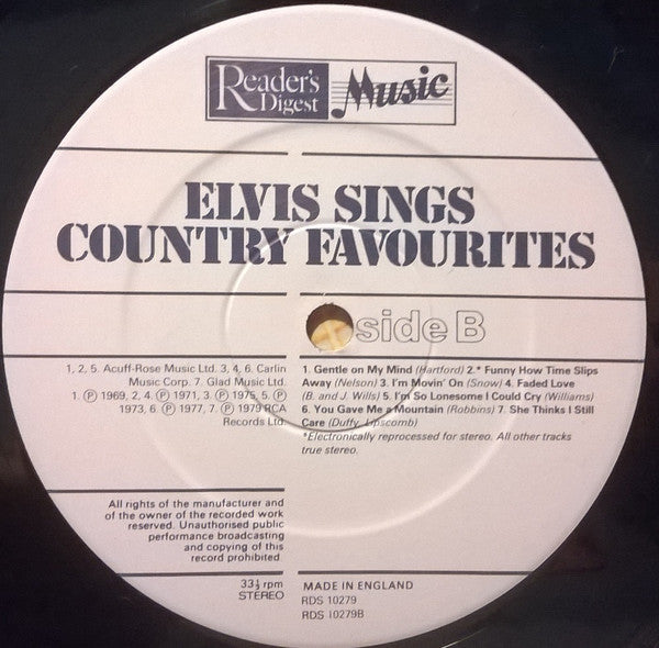 Elvis Presley : Elvis Sings Country Favorites (LP, Comp)