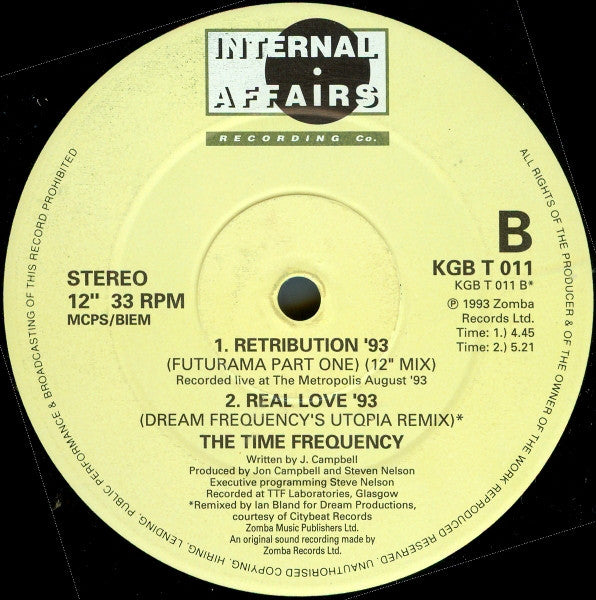 The Time Frequency : Real Love (12")