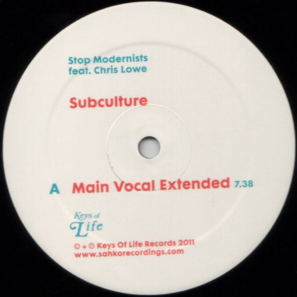 Stop Modernists Featuring Chris Lowe : Subculture (12")