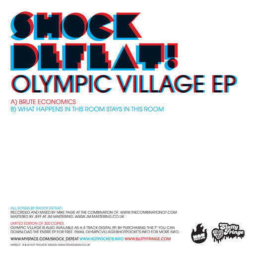 Shock Defeat! : Olympic Village EP (7", Ltd, Blu)
