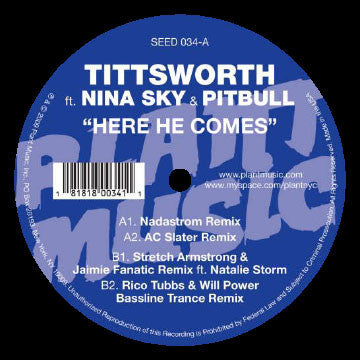 Tittsworth Featuring Nina Sky And Pitbull : Here He Comes (12")