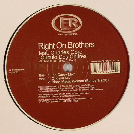 The Right On Brothers Feat. Charles Gore : Circulo Dos Chifres (12")