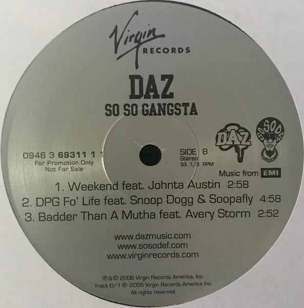 Daz Dillinger : So So Gangsta (2xLP, Album, Promo)
