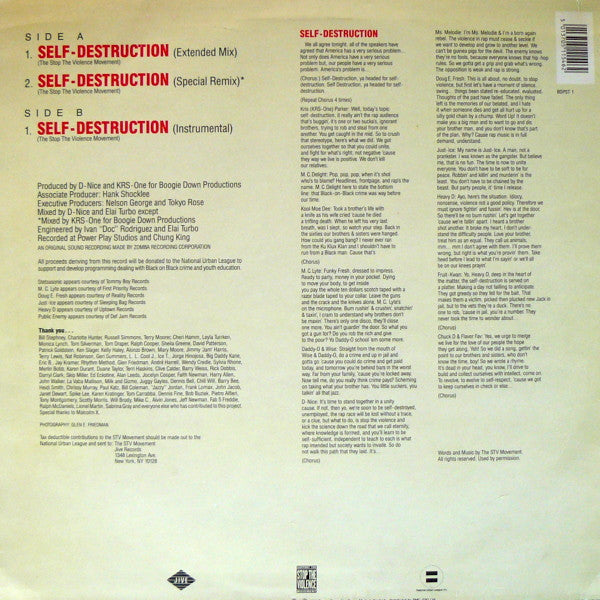 The Stop The Violence Movement : Self Destruction (12")